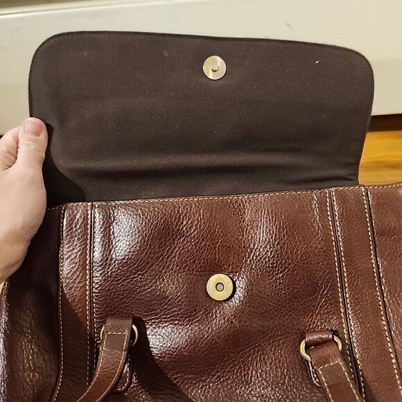 Vintage Etienne Aigner Genuine Leather Signature Brown Pebble Shoulder Bag Purse - Picture 7 of 8